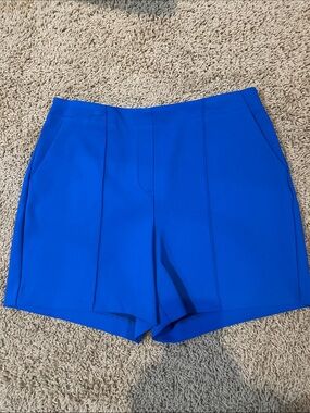 Rachel Zoe Vibrant Blue High-Waist Tailored Shorts